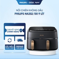 Nồi Chiên Không Dầu 2 ngăn 2 giỏ Philips NA352/00 - Công suất 2750W - 9L - 8 chương trình cài đặt sẵ