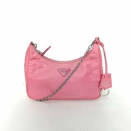 PRADA Hobo三合一粉色尼龍肩背包