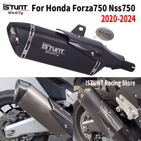 Slip On For Honda Forza750 Nss750 Forza Nss 750 2020 - 2024 Motorcycle Exhaust Carbon Tip Muffler wi
