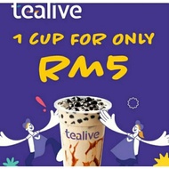 Tealive Voucher For 1 Cup RM 5