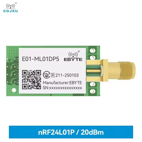 nRF24L01P RF Wireless Module 2.4GHz IoT cojxu E01-ML01DP5 Nordic nRF24L01 PA LNA 20dBm100mW DIP 2.5k