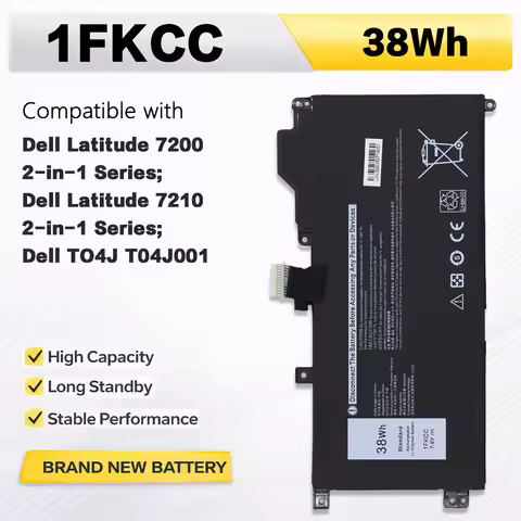 PowerHub 1FKCC 7.6V 38Wh Laptop Battery For Dell Latitude 7200 7210 2-in-1 Replace 9NTKM (09NTKM) D9