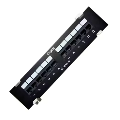 Clipsal 10in UTP 12-port CAT5e Patch Panel Wall Rack-mount Network Distribution Frame RJ45 Cable Ada