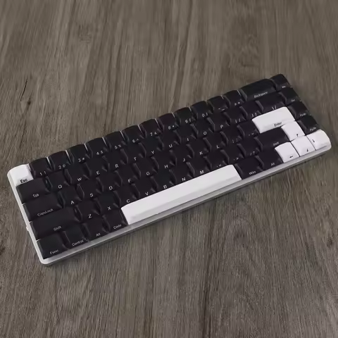 YMDK Black White Slim Low profile MX PBT Keycap Side Print Dye Sub for Nuphy 61/64/75/87/96/104 Mech