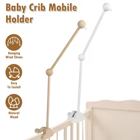 27inch Baby Crib Mobile Arm Wooden Crib Mobile Holder Adjustable Angle Cot Mobile Arm Non-Skid Crib 