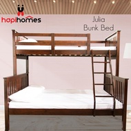 Hapihomes Julia Wooden Malaysian Double Deck (36x48x75) Bed Frame (Semi-Double Lower Bed and Single 
