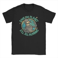 Save The Planet Kill All Humans Cotton Shirt Products From Futurama Size M