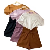 Ladies🌹🍄 jumpsuits playsuits bevogue premium quality 高品泡泡袖遮腰显瘦连体裤连身裤