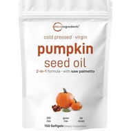Micro Ingredients Pumpkin Seed Oil Containing Saw Palm, 150 Soft Capsules | Cold-Pressed, Pure Virgi