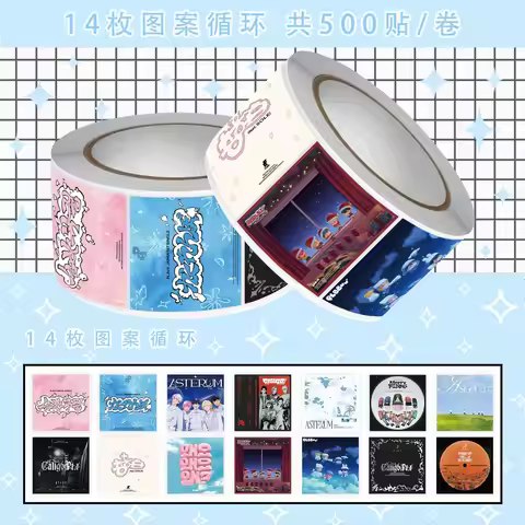PLAVE Virtual Idol Roll Stickers No Residue Multi Loop Pattern Journal Decals DIY Scrapbook Concert 