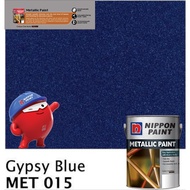 SINAR NIPPON METALLIC GLOSS PAINT 1 LITER FOR WOOD & METAL / MASONRY WALL - MET015 GYPSY BLUE/ CAT D
