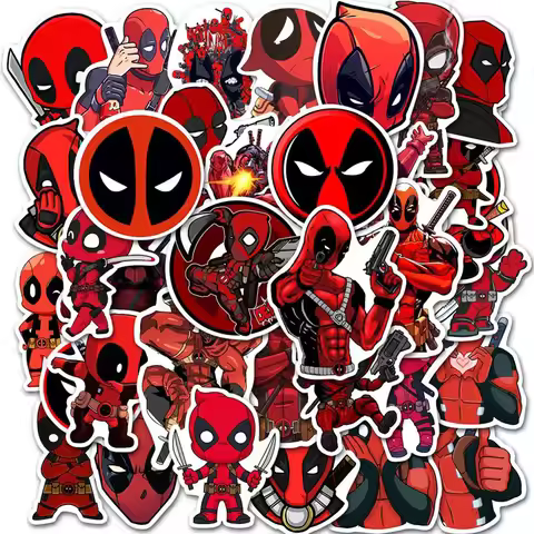 10/35pcs Disney Movies Deadpool Stickers for Kids DIY Graffiti Skateboard Luggage Cartoon Decal Cool