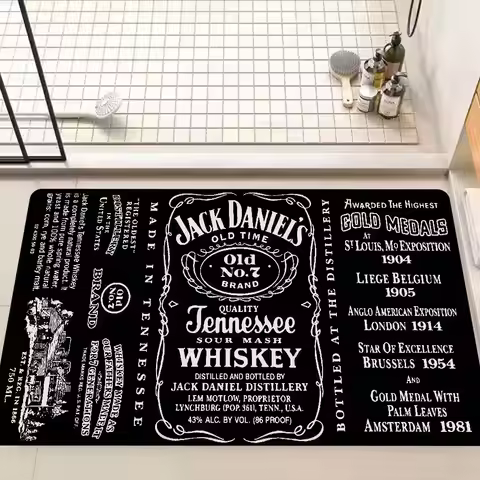 J-Jack D-Daniels Room Mats Retro Multiple Choice Living Room Kitchen Rug Non-Slip Welcome Rug