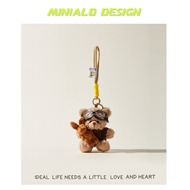 MDESIGN Khóa Kéo Hình Gấu Nhồi Bông Dễ Thương Mới Mặc Áo Len Cầm Bánh Mì Treo Túi Xách Trang Trí Móc