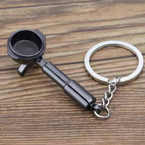 Metal 3D Creative Coffee Keychain Pitcher Cute Moka Pitcher Keyring Accessories Mini Coffee Handle K