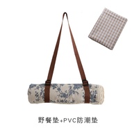 Gaya INS Korea Vintage Biru Bunga Berkelah Kain Latar Belakang Kain Musim Bunga Perkhemahan Luar Rua