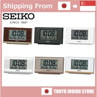 【Japan Quality】 SEIKO SQ793B clock table grain Body size: 7.8 x 13.5 3.8 cm Alarm Radio waves Digital Step down wood / Black / white1 / White2 / Pinkgold / Litght Brown