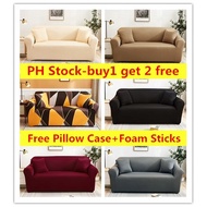 1/2/3/4 Seater sofa cover Regular &amp;L Shape Stretchable Elastic Sofa Cover Setji