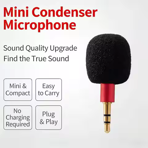 Mini Condenser Microphone, Metal Small Microphone, Loudspeaker Sound Card, Karaoke Outdoor Live Broa