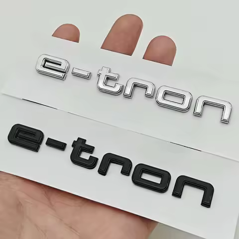 New 3D ABS Chrome Car Letters Logo e-tron Trunk Badge Emblem Sticker For Audi 30 40 50 55 e-tron Q4 