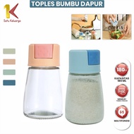 Satu Keluarga Botol Bumbu Kaca Dapur C578 Toples Penyimpanan Garam Gula Dapur / Toples Bumbu Tabur M