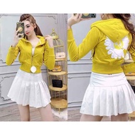 [LZ] Áo khoác thun da cá lửng bông cúc hàng bao chất hàng chuẩn shop-A2038