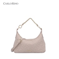 Carlo Rino Nude Lola Embossed Crossbody
Bag