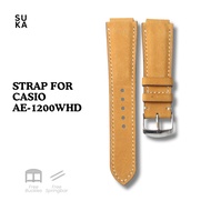 Casio AE 1200 WHD Leather Strap - Crazy Horse Tan | Premium Cowhide Strap | Handmade, Comfortable & 