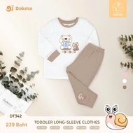 Dokma (8-14.2kg) Children's Long-Sleeved Shirt Set Bamboo Fiber Cloth DT164 Baby Long-Sleeve Clothes