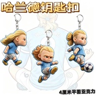 Bandai | Erling Haaland Football Merchandise Acrylic Keychain Cute Cartoon Keyring Bag Charm Gift
