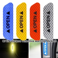 Car Stickers Reflective Warning Anti-Collision Sticker Safety Decoration With Open Word Auto Interior Accessories