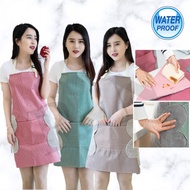 ❗Waterproof❗ Apron Kitchen Side Pocket Fabric Anti Oil Epron Wanita Dapur Chef 可擦手围裙防水防油 Appron Kali