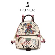 กระเป๋าเป้สะพายหลัง Foxer สำหรับผู้หญิงกระเป๋าสะพายเกาหลีผู้หญิงกระเป๋าสะพายหลังหนังแท้น่ารักสำหรับน