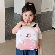beg sekolah beg sekolah roda beg sekolah budak perempuan Cute Children Backpack Cartoon Bear Eggshel