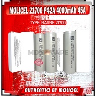 AUTHENTIC BATERAI MOLICEL INR 21700 P42A 4000mAh MOLICELL AUTHENTIC