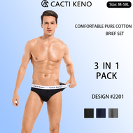 Cacti Keno 3Pcs Brief For Men Elastic Cotton Plus Size Men's High Guality Underwear Antibacterial Br