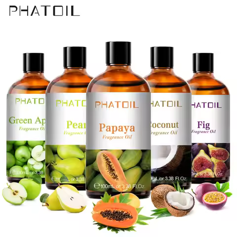 Phatoil 100ml Blueberry Fragrance Oils for Candles Soap Making DIY Aroma Peach Lime Strawberry Mango