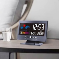 Termometer Stesen Cuaca Digital Pelbagai Fungsi Higrometer Suhu Berwarna-warni Kelembapan Jam Pengge
