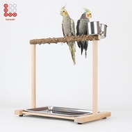 [Lovoski] Pet Parrot Perch Stand Birds Wood Exercise Perch Gym Stand Parrot Cage Accessories Parrot 