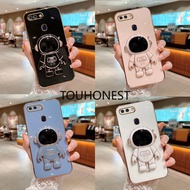 Casing OPPO R15 Pro Case Oppo R17 Pro Case Oppo R11 Case Oppo R11S Case Oppo R15X Case Oppo K1 Case Oppo A32 Case Oppo A53 Case Oppo A33 Luxury Cute Silicone 3D Astronaut Stand Phone Cover Case