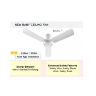 Panasonic Baby Fan F-M12DEVBWH (48") Ceiling Fan (Hook Type)