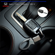 🔥Premium KEY🔥เคสกุญแจรถยนต์ลายเคฟล่า HONDA ปลอกกุญแจรถยนต์ฮอนด้า JAZZ / CITY / MOBILIO / BRV เคสกุญแจรถแบบไขสตาร์ท แถมฟรี พวงกุญแจรถยนต์