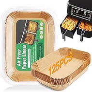 Air Fryer Disposable Paper Liner for Ninja Dual,100PCS Non-Stick Air Fryer Liners Rectangle 8.6x 5.5