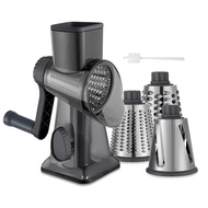 Cheese Grater Hand Crank Rotary Vegetable Shredder with HandleInterchangeable BladesMultifunctional 