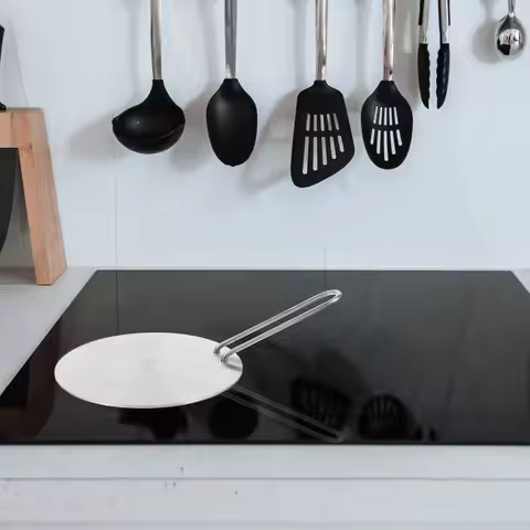 Stainless Steel Induction Plate Heat Diffuser Heat Conduction Plate Detachable Handle Stove Cooking 