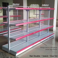 Rak Minimarket Standar Double - Rak Island Gondola - Rak Dua Sisi