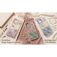 0652 YKCS CASE GLITER RIBBON, BUTTERFLY' RAISED for Vivo Y16 Y20 V27 Y02 Y20i Y12s Y91c Y1s Y17 Y12i
