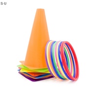 [S·U] Ring Toss Game Set Soft Plastic Cones Throwing Toy For Kid Adult PH