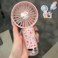 Cartoon Puppy USB Handheld Fan Mist Cooling Effect MIni Fans Cute KT Portable Outdoor Fan Summer Sup