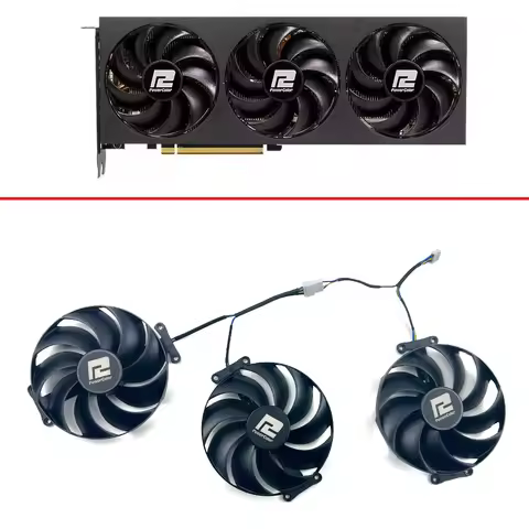 Cooling T129215BU RX7700XT 7800XT Fan For PowerColor Radeon RX7700 7800 XT 7900 12GB Red Devil OC Gr